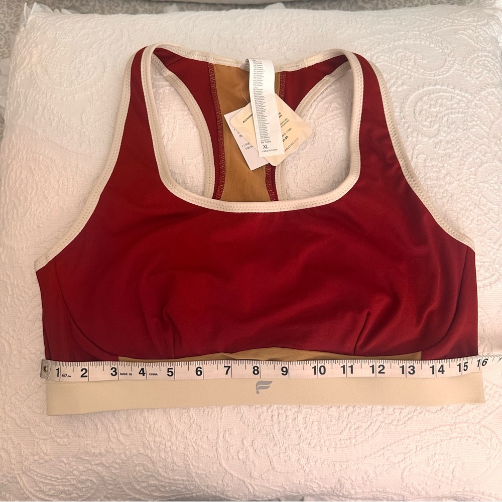 NWT Fabletics Red and Tan Sports Bra - Picture 4 of 7